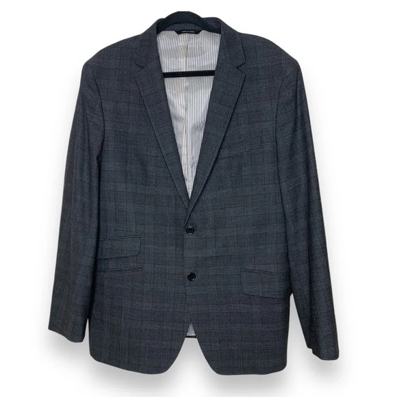 Banana Republic Wool Plaid Modern Slim Fit Sport Coat Blazer Size 44R/S - Picture 1 of 11